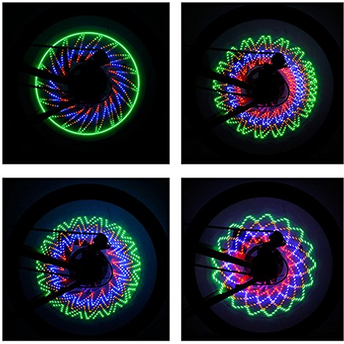 Bicycle Wheel Lights 32 Pattern LED Colorful Bicycle Wheel Tire Spoke Signal Light for Bike Safety