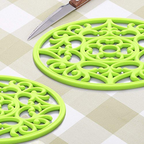 IPHOX 3 Set Silicone MultiUse Intricately Carved Trivet Mat for