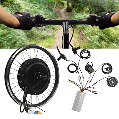 SUNGOOYUE Kit de Controlador de Motor de Bicicleta Eléctrica de 20 Pulgadas, Kit de Rueda de Motor de Tracción Trasera de 48V 1500W con Controlador 35A LCD S866 Meter