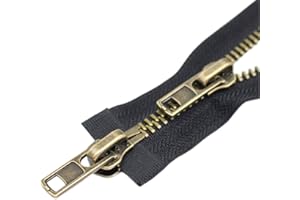 YaHoGa #8 Two Way Separating Jacket Zipper Large Antique Brass Metal Zippers for Jackets Coats Sewing Crafts (TW Anti-Brass)
