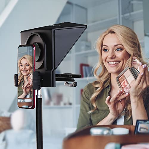 DF DIGITALFOTO Desview T2 Teleprompter, 8" HD Display Glass Teleprompter with Remote Control, Compatible with Smartphone/Tablet/DSLR Camera for Online Teaching, Live Streaming, Video Recording