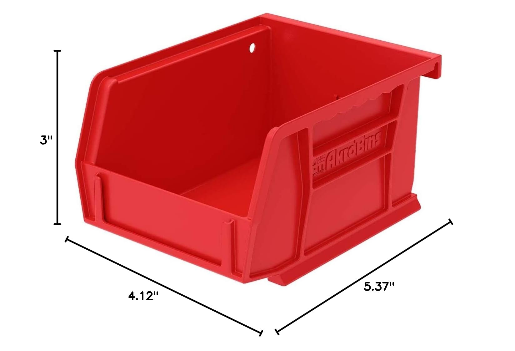 Akro-Mils 30210 AkroBins Plastic Storage Bins, Space-Saving Stackable Bins for Garage, Pantry, Craft Organization, 5-Inch x 4-Inch x 3-Inch, Red, 24-Pack