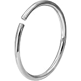 Forbidden Body Jewelry 20g Surgical Steel 10mm (3/8 Inch) Seamless Nose Ring Hoop, Nose Piercing