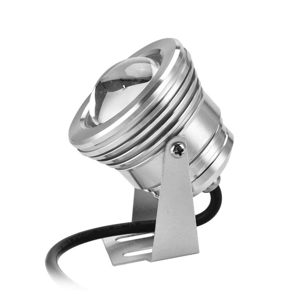 Pond Lights,12V 10W Underwater Lights Aquarium Spot Light for Swimming Pool Fish Tank Fountain Pond Decoration(Silver)