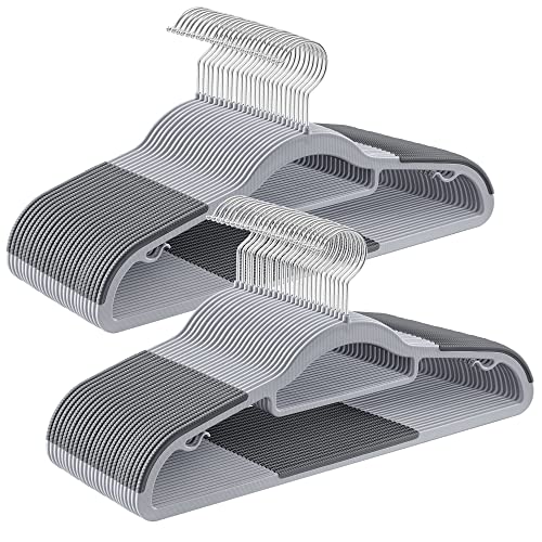 SONGMICS Pack of 50 Coat Hangers, HeavyDuty Plastic Hangers with Non