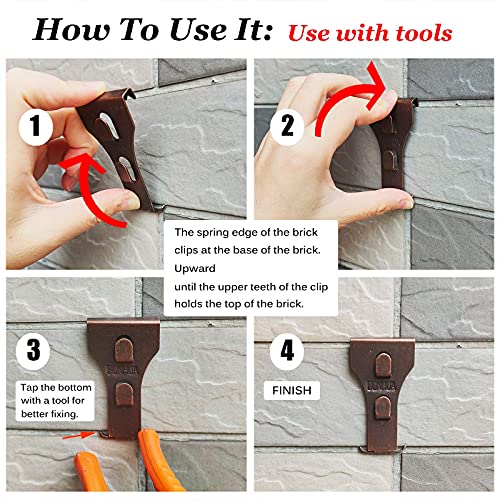 EONHUA Brick Hook Clips for Hanging Brick Wall Clips for Hanging,Steel