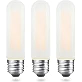 AIELIT T10/T30 Frosted LED Light Bulb 40 Watt Equivalent, Warm White 2700K, 400 LM, E26 Standard Base, 4W Dimmable LED Tube Bulbs, Classic Filament Edison Bulb for Pendant Lights Chandelier, 3-Pack