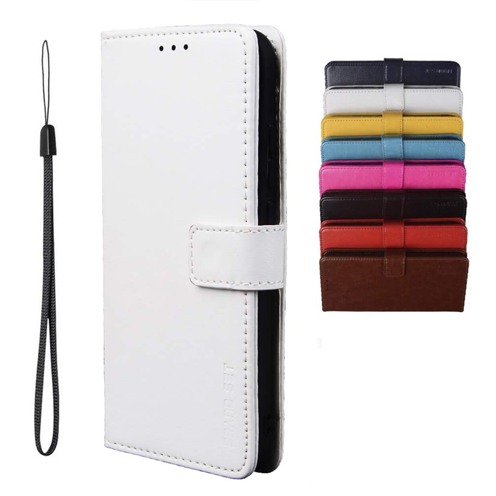 BRAND SET Case for CUBOT Note 20 Case Wallet Style Faux Leather flip Case with Secure Magnetic Closure Lock and Bracket Function Suitable for CUBOT Note 20(White)