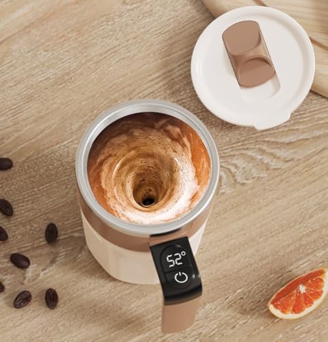 HULPPRE Automatic Self-Stirring Coffee Mug with Smart Temperature Control,400ml 316 Stainless Steel Electric Mixing Cup with Lip,Type-C Rechargeable,One-Touch Stirring for Coffee,Milk,Protein Powder