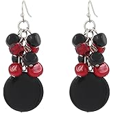 Jules D.Colorful Dangle Earrings Natural Shell Cluster Beads Drop Earrings for Women Dangling