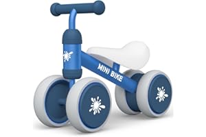 XIAPIA Baby Balance Bike Toys for 1 Year Old Boy Girl Gifts, 10-24 Month Toddler Balance Bike with 4 Silence Wheels, No Pedal Toddler First Bike, First Birthday Gifts Christmas for Boys and Girls