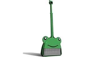 Children's Small Broom Dustpan Set, Mini Cleaning Set-Green Frog