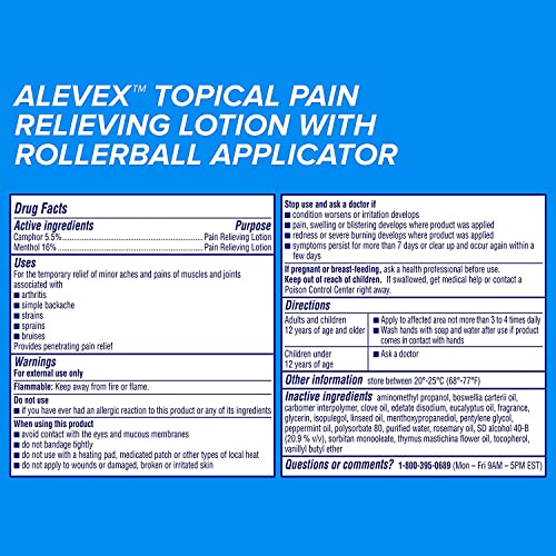 Aleve AleveX Pain Relieving Lotion With Rollerball, Powerful & Long