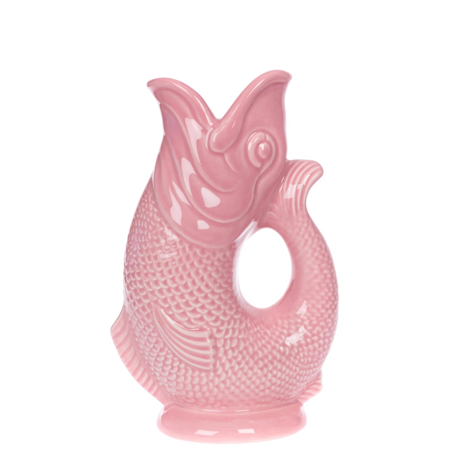 Gurgly Iconic Pink Glug Jug Small 23cm 750ml – Fish Water Jug, Decorative Fish Vase, Ornament, Carafe