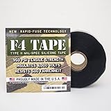 F4 Tape - Self-Fusing Silicone Tape MIL-SPEC 1" X 36' (Black)