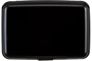 Kaabao Credit Card Holder, RFID Blocking Metal Card Wallet for Women Men Slim ID Card Holders Protector Aluminum Business Hard Case (Black)