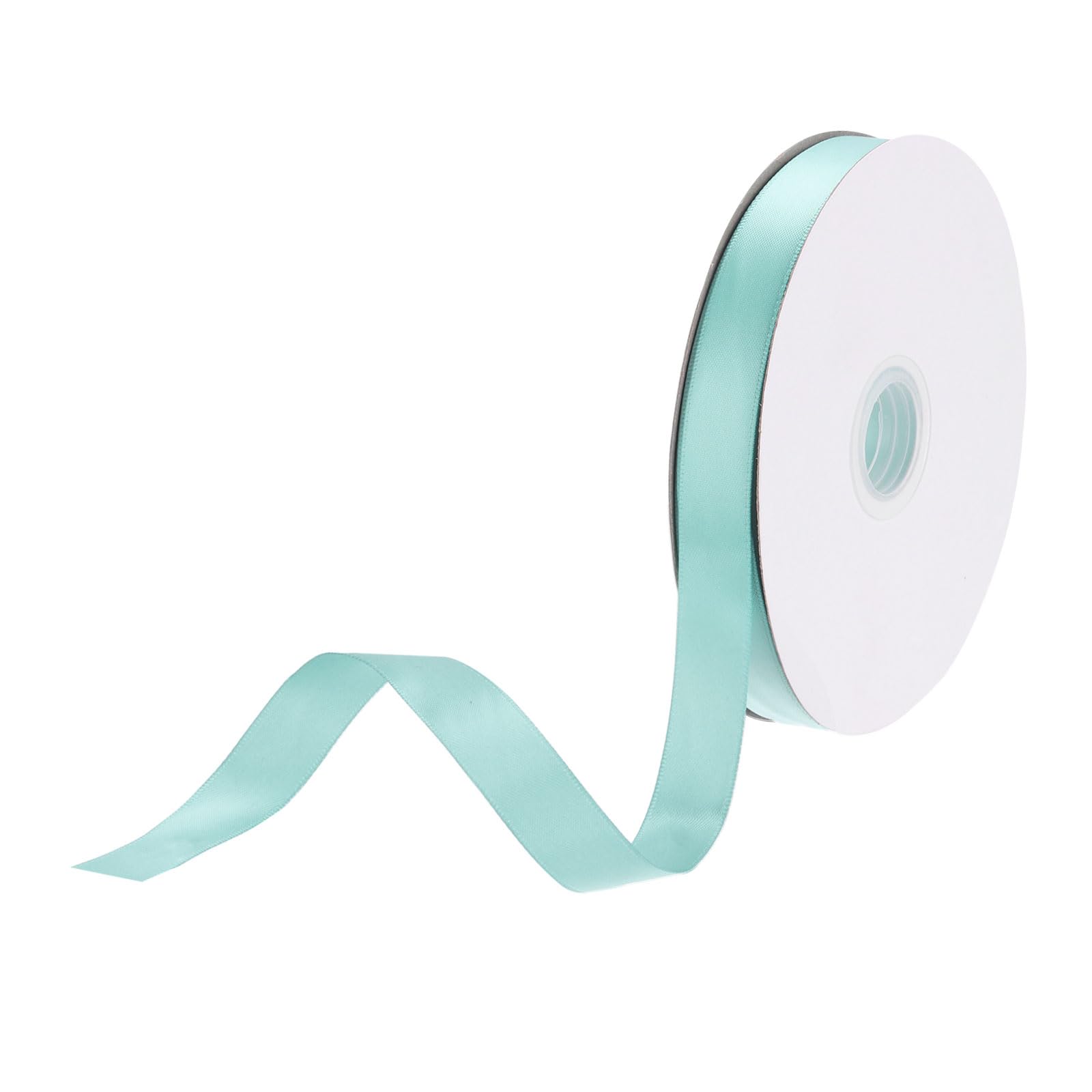 DMiotech 15mm Satin Ribbon 46m/150ft Thin Double Face Fabric Grosgrain Ribbon for Gift Wrapping Floral Hair Flower Bouquet, Aquamarine Blue