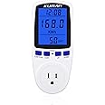 kuman KW47-US Electricity Usage Monitor Plug Power Watt Voltage Amps Meter with Digital LCD, Overload Protection and 7 Displa