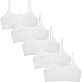 Donella Cami Bra for Girls - Stretch Cotton Girls Training Bra 5 Pack