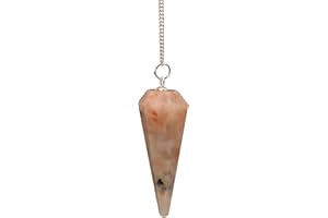 SAJTOX Natural Crystal Pendulum for Divination – Dowsing Pendulum with Chain & Crystal Ball for Reiki Healing, Chakra Balancing, and Spiritual Energy Work