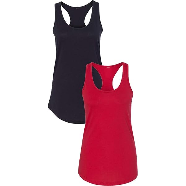 Next Level Apparel Women's Ideal Racerback Tank - Soft Cotton Blend, Pink-Black, XX-Large Size - View #6