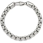 The Black Bow Men's 8.25mm Stainless Steel Rounded Box Chain Bracelet, 9 Inch