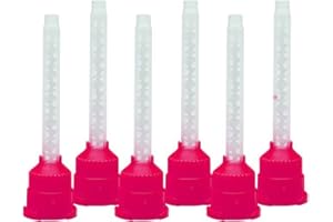 Dental Impression Mixing Tips, YOUYA DENTAL 50pcs Dental Intra Oral Tips for Dentistry Materials Mixing Tube Disposable Silicone Rubber Head Lab Products - Pink