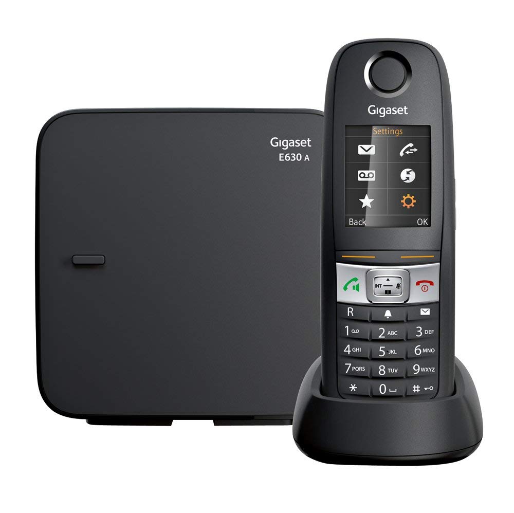 Gigaset E630A - Robust Cordless Phone with Answering Machine - Water-Resistant, Dust-Protected, black