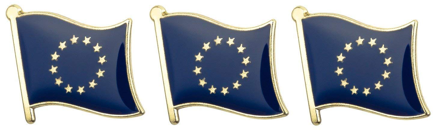 Pack of 3 x European Union badge EU flag Metal Pin Badges