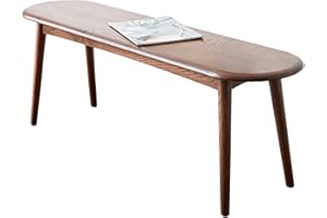 Grewood 100% Solid Wood Dining Bench - Oak Bench for Entryway, Bedroom, Living Room, Kitchen Room - (Walnut Color, 47.24")