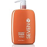 SEVEN Hair Care Gazar Hydrate Shampoo for Women & Men, Sulfate & Paraben Free, Cruelty Free with Pro Vitamin B5, Sugarcane + Moisturizing Cactus Flower for Dry Hair, Made in USA