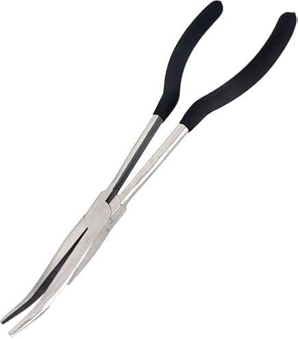 BQKKWIN 11-Inch Long Reach Needle Nose Pliers - Milled Jaws, Vinyl Grips, For Mechanics & Technicians - View #4