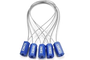 Dtacke 10PCS Pull-Tite Steel Security Cable Wire Seals Numbered Anti-Tamper Security Tags
