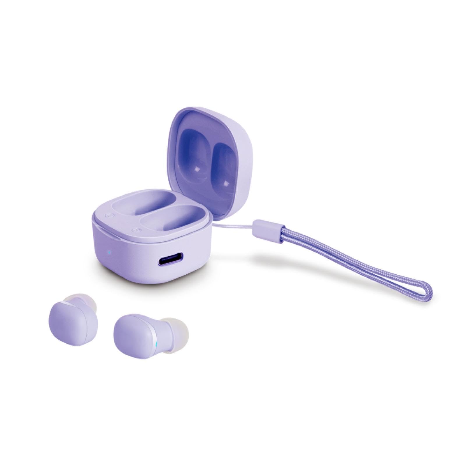 Photo 1 of KENKUO Kids Wireless Earbuds, Cute Color Ear Buds for Kids & Women, 2.5g Ultra-Light, Coin-Sized Charging Case, Bluetooth 5.4 Earphones for Workout &Outdoor, Laptop Pad Phones Compatible, Purple
