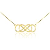 14k Yellow Gold Double Infinity Pendant Necklace