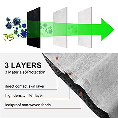 Qiamay 50 Stück Erwachsene Einweg Mundschutz Schwarz,3 lagig Mund und Nasenschutz, Atmungsaktiv Mundschutz Schwarz,Staubmaske,Mund-Nasen Bedeckung Halstuch Schals für Erwachsene (Schwarz-50Stück)