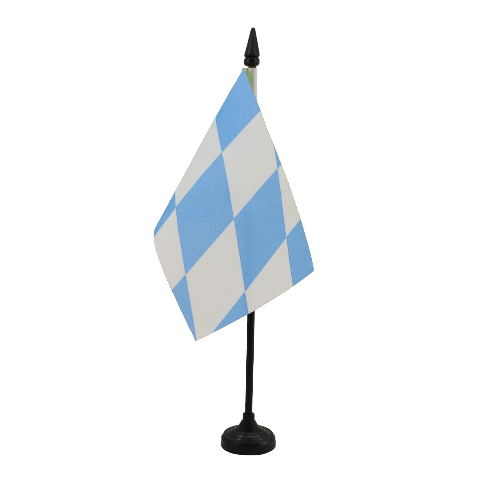 AZ FLAG - Bavaria Table Flag 4'' x 6'' - German region of Bavaria Office Mini Banner 100% Polyester 15 x 10 cm - Mini Desk Flag with 10'' Pole and Black Plastic Base