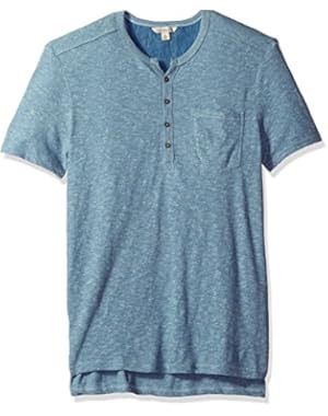 Calvin Klein Jeans Men's Short Sleeve Slub Henley Shirt