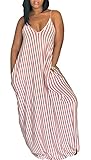 Women's Casual Stripe Long Maxi Dresses with