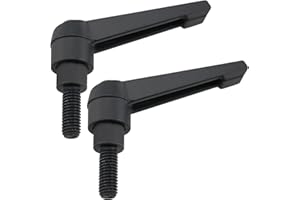 Mutai Clamping Lever M8 Thread Push Button Ratchet Lever Adjustable Locking Handle with Male Threaded Stud Black