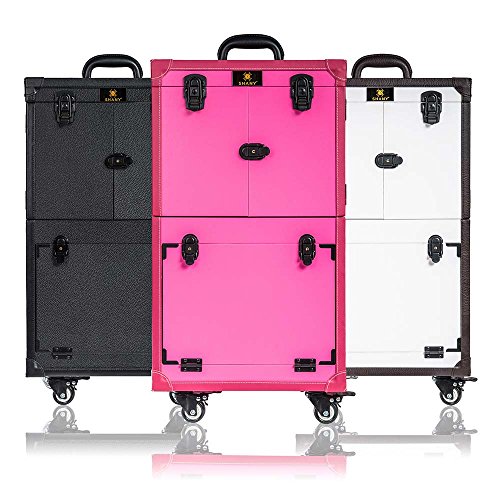 SHANY REBEL Series – Pro Makeup Artists Multifunction Cosmetics Trolley Train Case – Large - Knight