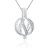 LGSY Sterling Silver Twisted Ball Round Cage Pendants Crafting Charm for DIY Necklace Bracelet Jewelry Making