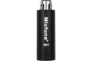 micfuns MK1 Microphone Preamp +35DB Active in Line Compact Dynamic Microphone Booster with Preamp for Dynamic and Ribbon Mics
