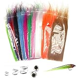 Greatfishing 12packs Mix Color Long Fiber Fly Tying Materials Streamer Fly Tying Material