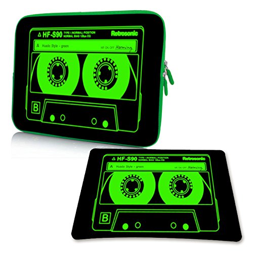 PEDEA Design Laptop Case Sleeve for up to 15.6 inch with mouse pad, Audiocassette