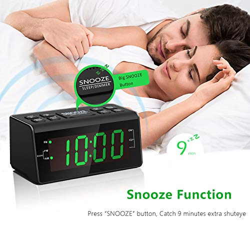 Jingsense Digital Alarm Clock Radio with AM/FM Radio, 1.2” Big Digits