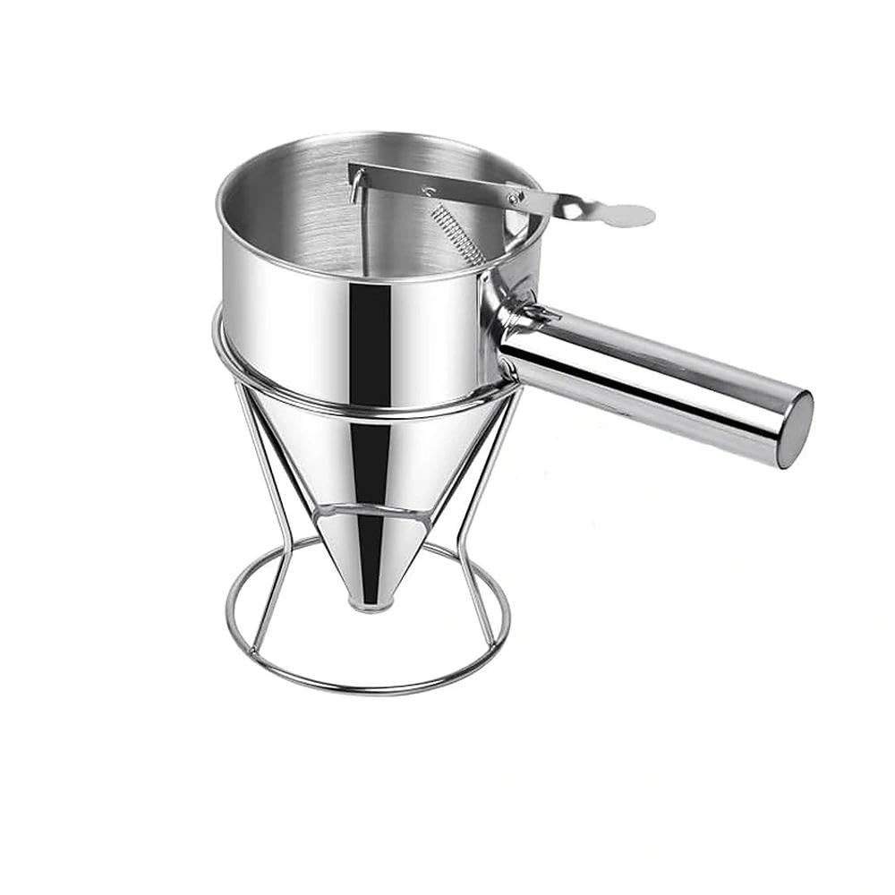 Stainless Steel Pancake Batter Dispenser with Stand,Funnel Cake Dispenser with Stand,Baking Tool for Cupcake, Waffles, Muffin Mix, Crepes, Cake (1200ML)