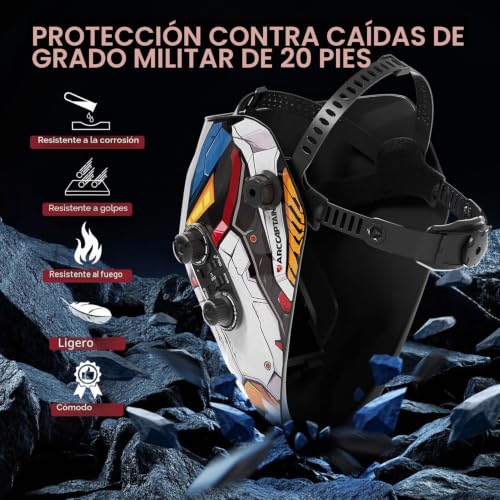 ARCCAPTAIN Welder Helmet, Auto Darkening Welder Bonnet 1/1/1/1 Superior Optical Clarity