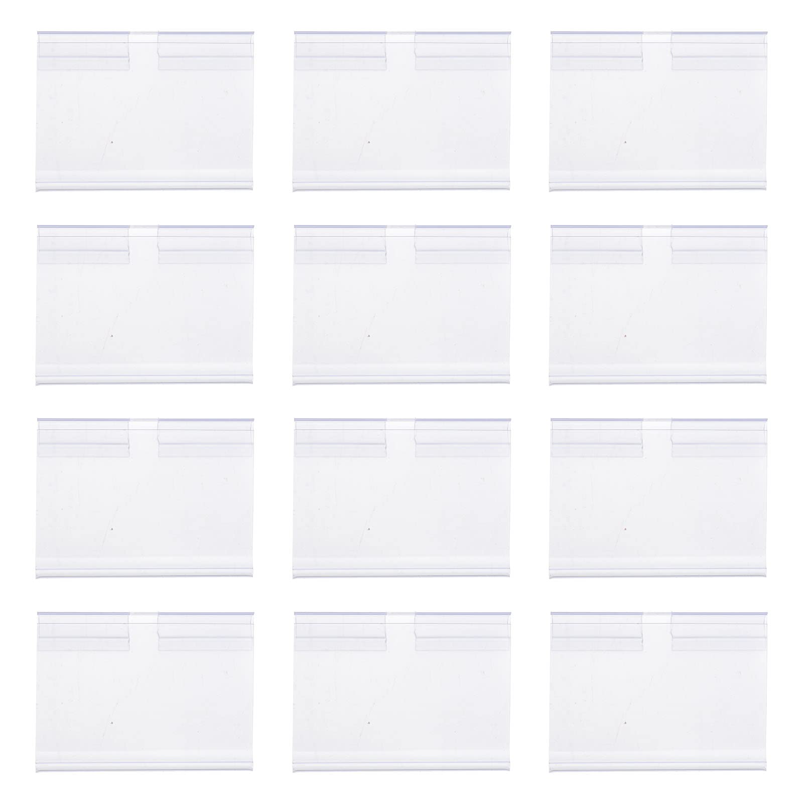 30PCS Clear Label Holders Plastic Label Holder Shelf Sign Holder for Cards, Business Cards and Photos Organization and Protection