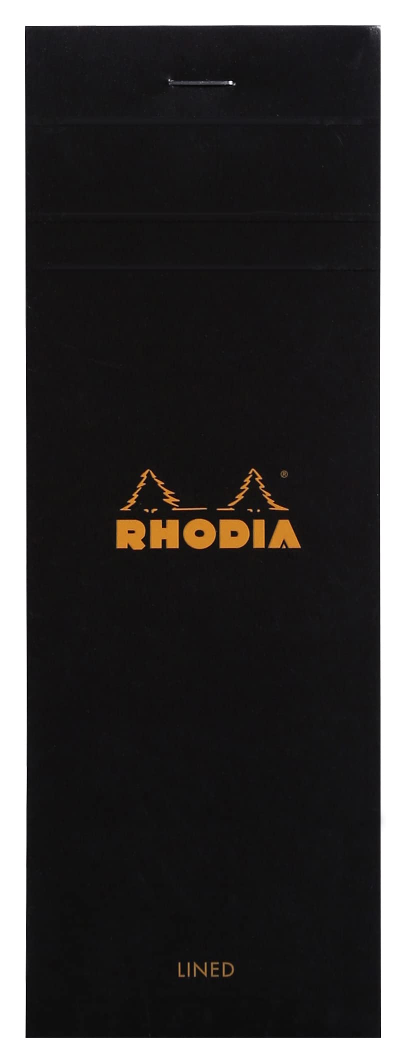 RHODIA 86009C - Stapled Notepad N°8 Shopping Black - 7.4x21 cm - Lined - 80 Detachable Sheets - 80G Clairefontaine Paper - Coated Card Cover - Pack of 10 pads